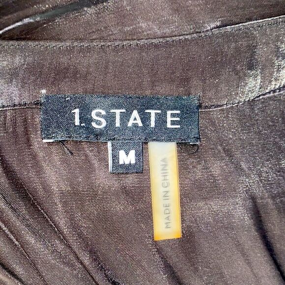 1. State Polished Nomad Blouse In Rich Black Size Medium - Picture 3 of 6